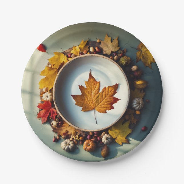 Assiettes En Carton "Plaques en papier de festa de jardin lunaire" (Devant)