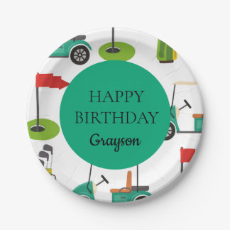 Assiettes En Carton Plaques en papier de fête d'anniversaire de golf