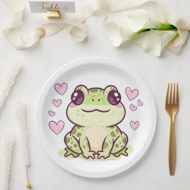 Assiettes En Carton Plaques en papier de grenouille mignonne (Mariage)