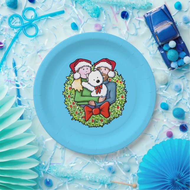 Assiettes En Carton Plaques en papier de Noël KiniArt Westie (Fête)