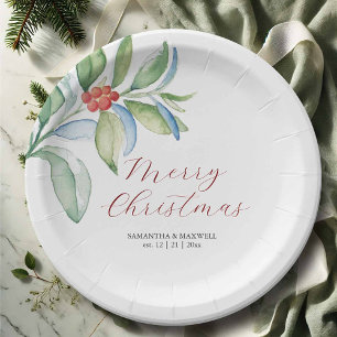 Assiettes En Carton Plaques en papier de Noël Simple Festive