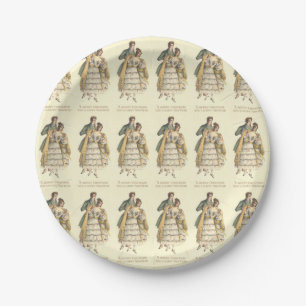 Assiettes En Carton Plaques en papier de Noël Victorian Couple Vintage