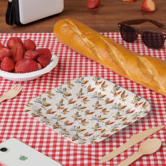 Assiettes En Carton Plaques en papier de poulet (Pique-nique)