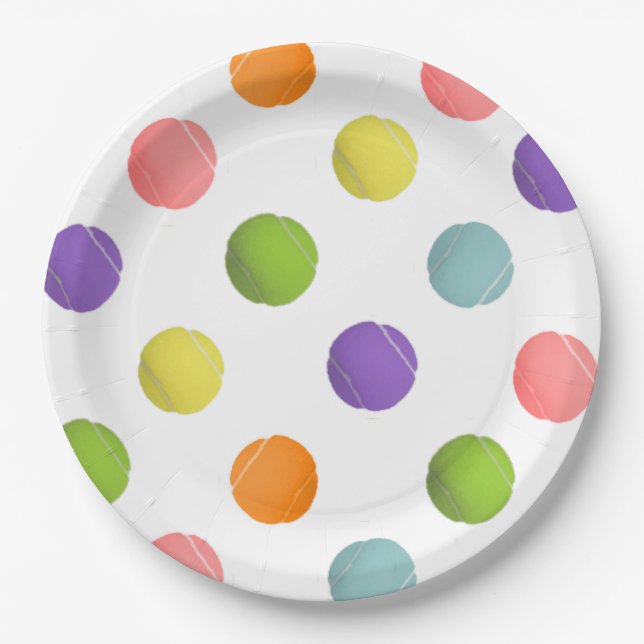 Assiettes En Carton Plaques en papier de tennis (Devant)