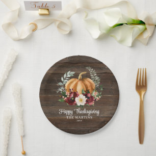 Assiettes En Carton Plaques en papier de Thanksgiving Rustique Citroui