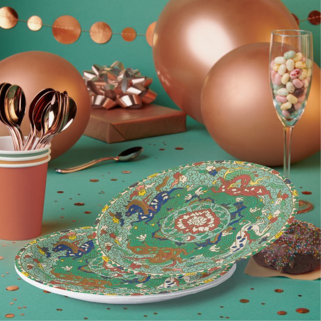 Assiettes En Carton Plaques en papier design pour chevaux chinois (Multi)