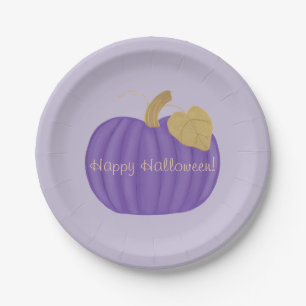 Assiettes En Carton Plaques en papier d'Halloween Citrouille violet