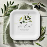 Assiettes En Carton Plaques en papier d'olive minimes Végétation botan<br><div class="desc">Ajoutez une touche rustique mais élégante à votre mariage avec ces plaques en papier personnalisées, avec un design botanique minimal. Les plaques en papier d'olive présentent un motif vert simple aquarelle dans des tons verts doux, parfait pour des mariages minimalistes et des célébrations élégantes. La typographie de script moderne affiche...</div>