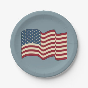 Assiettes En Carton Plaques en papier drapeau américain