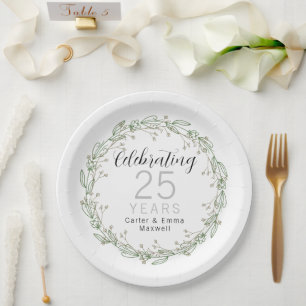 Assiettes En Carton Plaques en papier du 25e anniversaire