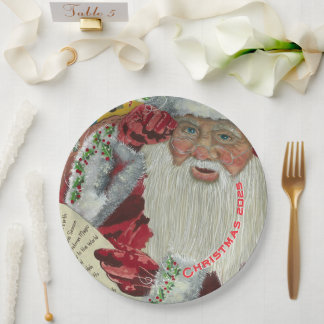 Assiettes En Carton Plaques en papier du Père Noël Personnalisées Noël