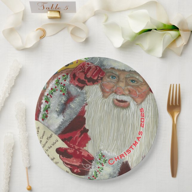 Assiettes En Carton Plaques en papier du Père Noël Personnalisées Noël (Mariage)