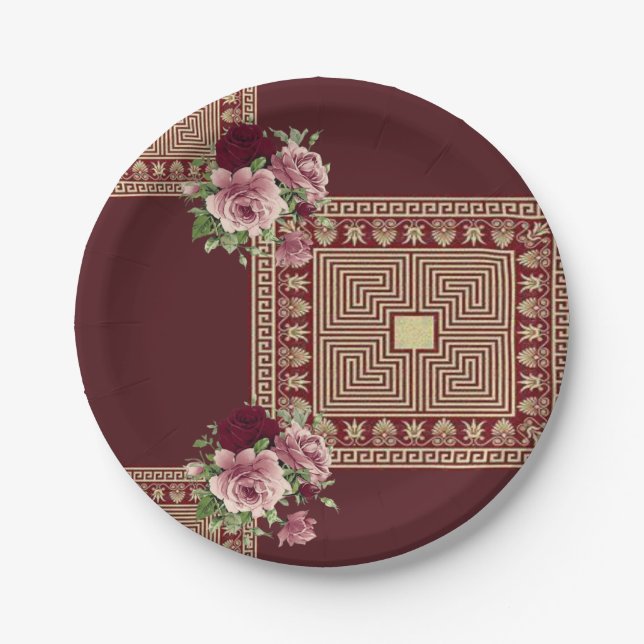 Assiettes En Carton Plaques en papier Fête des mères (Devant)