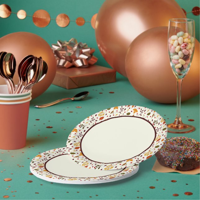 Assiettes En Carton Plaques en papier feuillu mixte (Multi)