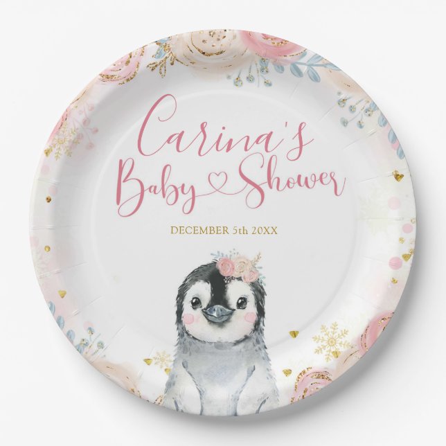 Assiettes En Carton Plaques en papier flocon de neige hiver (Devant)