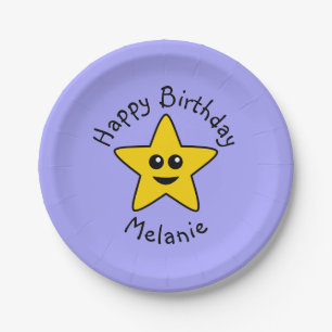 Assiettes En Carton Plaques en papier Happy Star Birthday