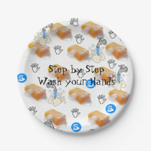 Assiettes En Carton Plaques en papier, Lavez vos mains Savons Water Fa