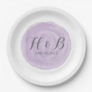 Assiettes En Carton Plaques en papier Mariage couleur pourpre ronde