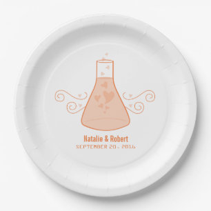Assiettes En Carton Plaques en papier Mariage de chimie douce orange