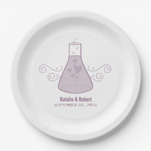 Assiettes En Carton Plaques en papier Mariage de chimie sucrée violet