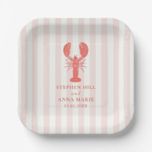 Assiettes En Carton Plaques en papier Mariage de homard rose