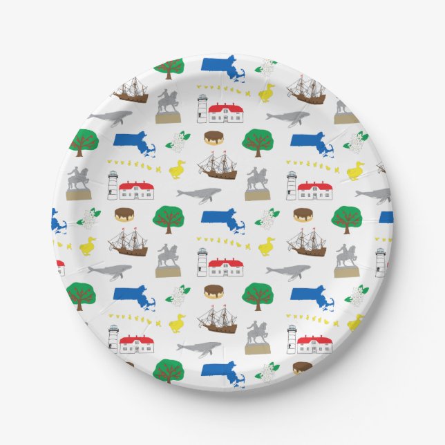 Assiettes En Carton Plaques en papier Massachusetts (Devant)