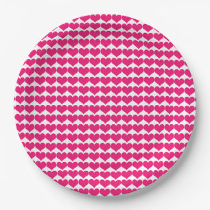 Assiettes En Carton Plaques en papier Motif Coeurs mignons roses