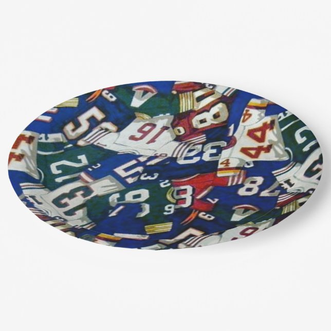 Assiettes En Carton Plaques en papier Motif de football Jersey (Angle)