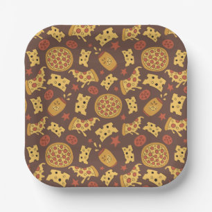 Assiettes En Carton Plaques en papier Motif de pizza décorative