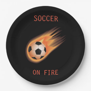 Assiettes En Carton Plaques en papier "On Fire" du FOOTBALL.