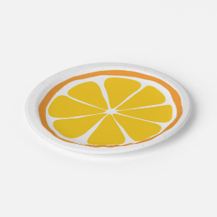 Assiettes En Carton Plaques en papier orange Citrus d'été