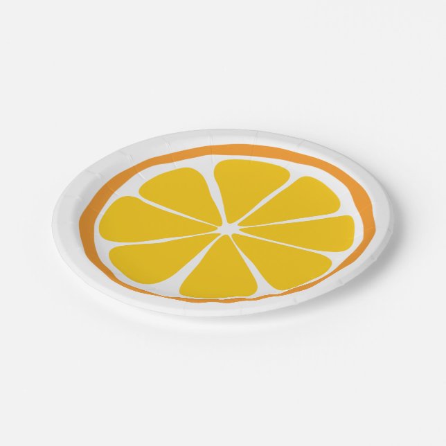Assiettes En Carton Plaques en papier orange Citrus d'été (Angle)