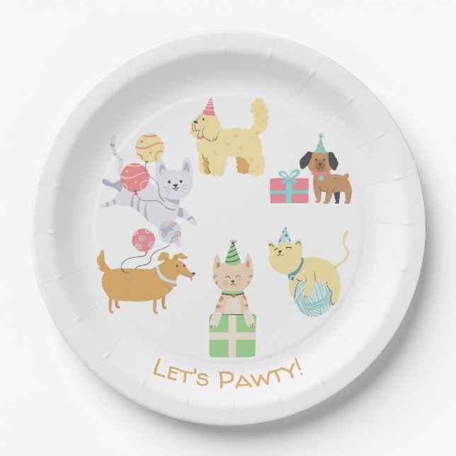Assiettes En Carton Plaques en papier pawty (Devant)