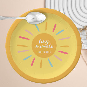 Assiettes En Carton Plaques en papier - Petit miracle Baby shower sola