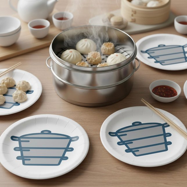 Assiettes En Carton Plaques en papier pots gris (Créateur téléchargé)