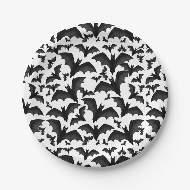 Assiettes En Carton Plaques en papier pour chauves-souris Vampire vola (Devant)