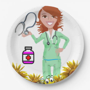 Assiettes En Carton Plaques en papier pour infirmière de tournesol