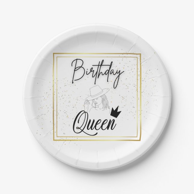 Assiettes En Carton Plaques en papier Queen Anniversaire (Devant)