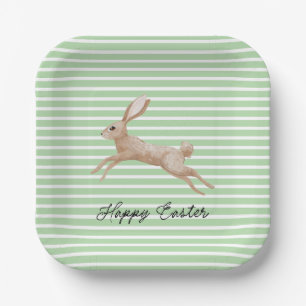 Assiettes En Carton Plaques en papier rayé de lapin de Pâques