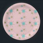 Assiettes En Carton Plaques en papier rose Iconique<br><div class="desc">Ce motif de plaque de papier rose ionique atomique présente des étoiles atomiques emblématiques. C'est vrai ! L'ancienne école, l'arrière - plan de couleur rose Première dame avec des taches d'or est la toile de fond parfaite pour le céleri turquoise, apaisant et kitsch cercles de couleur vert poire. Les taches...</div>