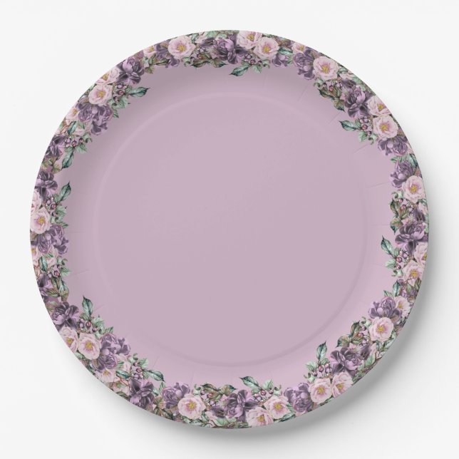 Assiettes En Carton Plaques en papier Rose violet (Devant)