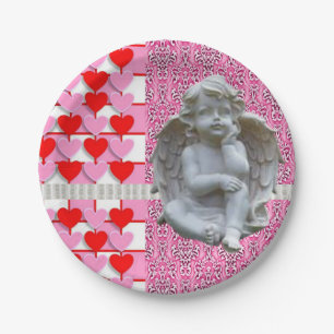 Assiettes En Carton Plaques en papier Saint-Valentin, Ange