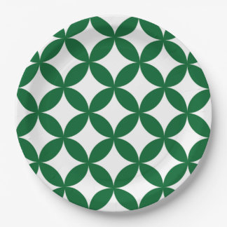 Assiettes En Carton Plaques en papier Shippo vert de 9 po