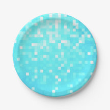 Plaques en papier Turquoise Aqua Pixels