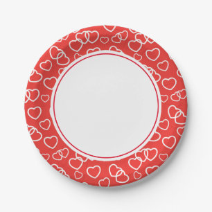 Assiettes En Carton Plaques en papier Valentine Hearts