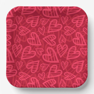 Assiettes En Carton Plaques en papier Valentine Hearts