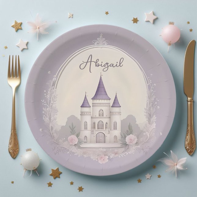 Assiettes En Carton Plaques en papier violet Castle (Créateur téléchargé)