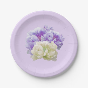 Assiettes En Carton Plaques en papier violet et ivoire