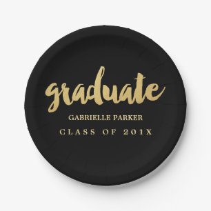 Assiettes En Carton Plaques Faux Gold Foil Graduation