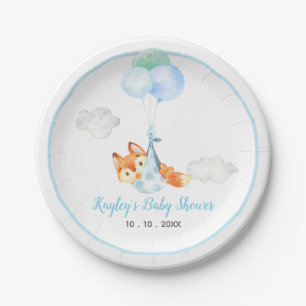 Assiettes En Carton Plaques Fox - Baby shower garçon avec ballons